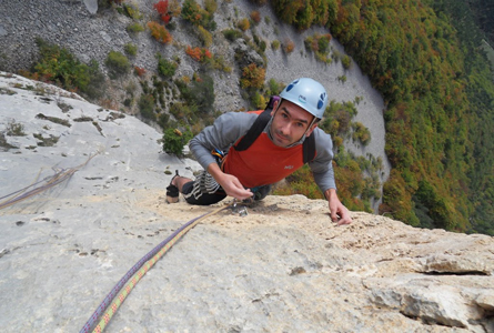 Voie d'escalade aux aiguilles de Bénévise